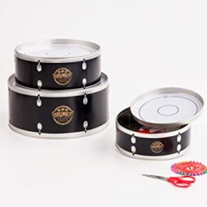 Suck UK Drum Kit Cookie Tins | Cake Container Drums | Nesting Food Storage Containers | Stackable Cake Boxes & Kitchen Accessories | Drummer Gifts & Gifts For Music Lovers | Rocker Cake Storage Tins