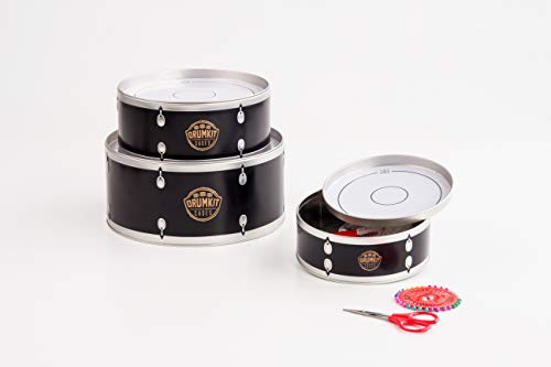 Suck UK Drum Kit Cookie Tins | Cake Container Drums | Nesting Food Storage Containers | Stackable Cake Boxes & Kitchen Accessories | Drummer Gifts & Gifts For Music Lovers | Rocker Cake Storage Tins