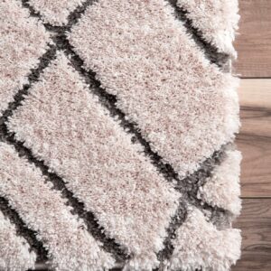 nuLOOM Nohemi Moroccan Shag Area Rug, 4' x 6', Light Beige