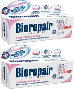 biorepair: "protezione gengive" (gum protection) toothpaste with microrepair, new formula - 2.5 fluid ounce (75ml) tubes (pack of 2) [ italian import ]