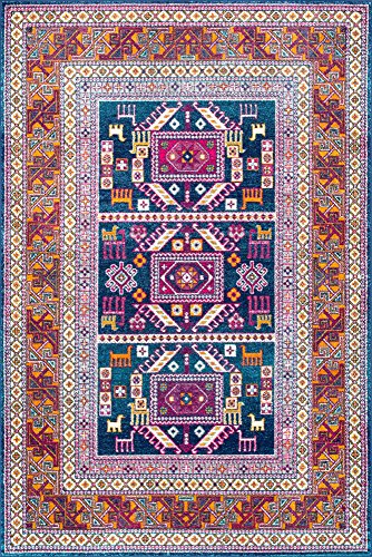 nuLOOM Marisela Tribal Runner Rug, 2' 8" x 8', Navy