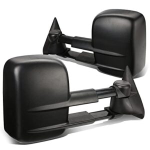 dna motoring twm-001-t222-bk pair of manual adjustment towing side mirrors compatible with 99-07 silverado sierra / 00-06 suburban tahoe yukon,black