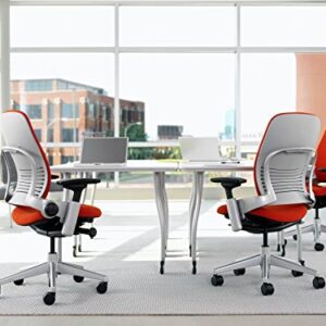 Steelcase Leap Task Chair: Black Base - 4D Adjustable Arms - Headrest - Standard Carpet Casters