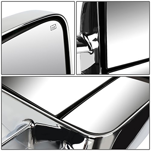 Pair of Chrome Power Heated Telescoping Side Towing Mirrors Compatible with Chevy/GMC Silverado Sierra GMT800 99-02