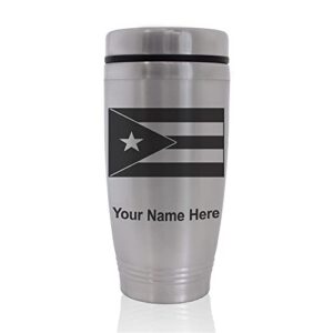 skunkwerkz commuter travel mug, flag of puerto rico, personalized engraving included