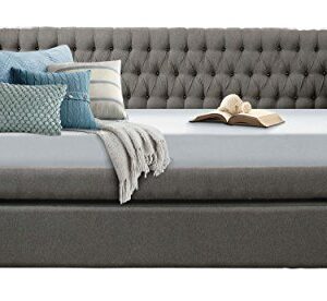 Homelegance Tulney Fabric Upholstered Daybed with Trundle, Twin, Dark Gray