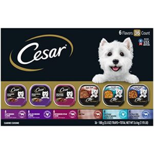 CESAR Wet Dog Food HOME DELIGHTS & Classic Loaf in Sauce Variety Pack, (36) 3.5 oz. Easy Peel Trays