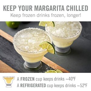 Host Freeze Stemless Margarita Glasses, Double Walled insulated Margarita Cups, Frozen Cocktail Glass, Plastic Chilled Drinkware, Margarita Gift, set of 2, 12oz, Green