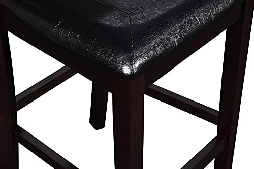 New Classic Furniture Gia 5-Piece Round Counter Height Dining Set with 1 Dining Table and 4 Chairs, 42-Inch, Ebony