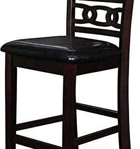 New Classic Furniture Gia 5-Piece Round Counter Height Dining Set with 1 Dining Table and 4 Chairs, 42-Inch, Ebony