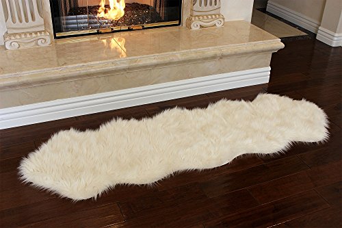 Nouvelle Legende® Faux Fur Sheepskin Premium Rug Duo (23 in. X 73 in.) White