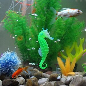 Bestgle 3Pcs Aquarium Ornament Glowing Floating Effect Artificial Sea Horse for Fish Tank Decoration