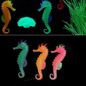 Bestgle 3Pcs Aquarium Ornament Glowing Floating Effect Artificial Sea Horse for Fish Tank Decoration