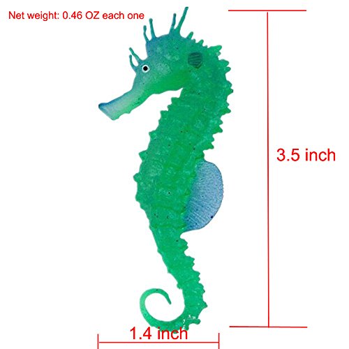 Bestgle 3Pcs Aquarium Ornament Glowing Floating Effect Artificial Sea Horse for Fish Tank Decoration