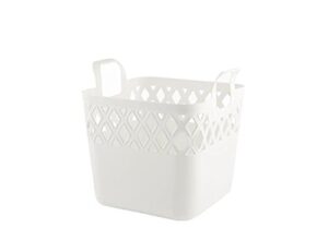 h&h white basket quadro, white, polyethylene, 32 x 32 x 37 cm