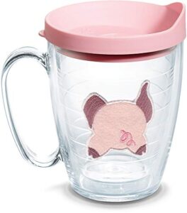tervis front & back pig made in usa double walled insulated tumbler travel cup keeps drinks cold & hot, 16oz mug, clear