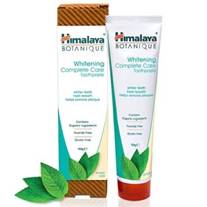 Himalaya Botanique Complete Care Whitening Toothpaste, Simply Mint, for a Clean Mouth, Whiter Teeth and Fresh Breath, 5.29 oz, 4 Pack