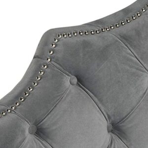 Safavieh Mercer Collection Arebelle Pewter Velvet Headboard, King, Grey