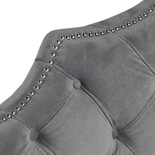 Safavieh Mercer Collection Arebelle Pewter Velvet Headboard, King, Grey