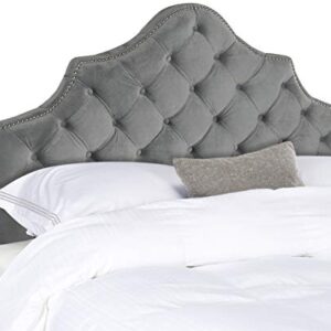 Safavieh Mercer Collection Arebelle Pewter Velvet Headboard, King, Grey