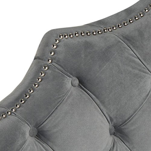 Safavieh Mercer Collection Arebelle Pewter Velvet Headboard, King, Grey