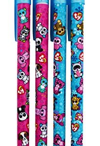 Ty Beanie Boos Ball Point Pens, Blue Ink, Medium Point Nib, 4 Pack (838-5)