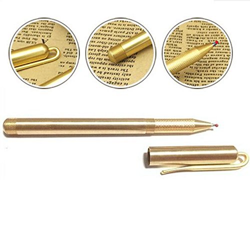 EKLOEN Solid Brass Pen, EDC Pocket Pen Signature Pen Pocket Pen with Clip