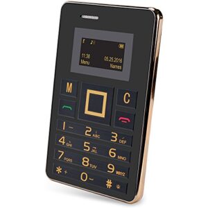 cr1102gd 32gb slide wallet size unlocked mini cell phone worldwide 2g gsm service, black/gold