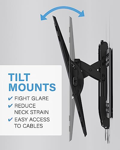 SANUS Advanced Tilt Premium Universal TV Wall Mount for 46” to 90” Flat-Panel TVs - Low Profile, Smooth Extension & Easy to Install - Model VLT6-B1