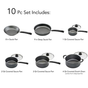 Tramontina PrimaWare 10-Piece Nonstick Cookware Set, Steel Gray by Tramontina