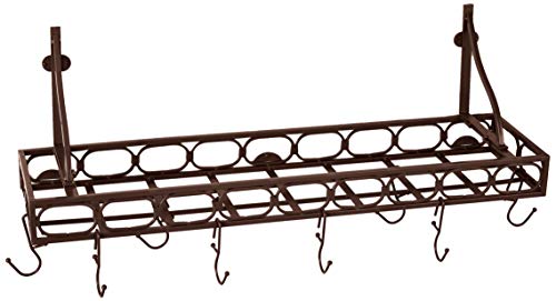 Old Dutch Bookshelf Pot Rack, 36.25x9x12, Bronze