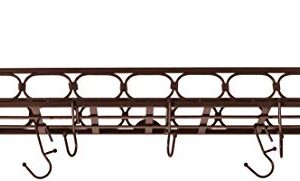 Old Dutch Bookshelf Pot Rack, 36.25x9x12, Bronze