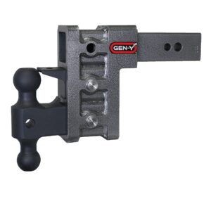 gen-y gh-1623 mega-duty adjustable 6" drop hitch with gh-0161 dual-ball, gh-0162 pintle lock for 2.5" receiver - 32,000 lb towing capacity - 3,500 lb tongue weight