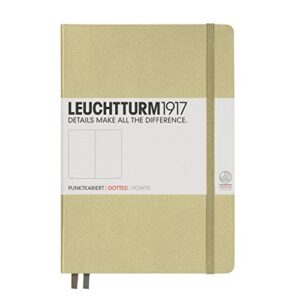 leuchtturm1917 - notebook hardcover medium a5-251 numbered pages for writing and journaling (sand, dotted)