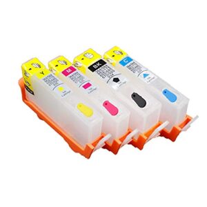 uniprint 4pcs 564 564xl refillable ink cartridge compatible for hp photosmart 5510 5511 5512 5514 5515 5520 5522 5525 6510 6512 6515 6520