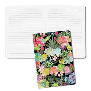 compact coptic bound journal by studio oh! - succulent paradise - 5" x 7.25" - hardcover with full-color artwork & 192 lined pages - lies flat when open (cc001)