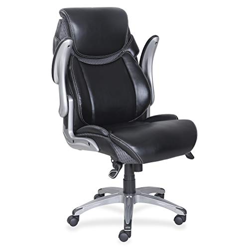 Lorell Wellness by Design Chair, 46.8" x 30" x 27.8", Leather, Black