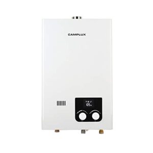 camplux tankless water heater, 2.64 gpm on demand instant hot water heater, propane tankless water heater indoor, white