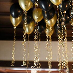 Fecedy 12" 100pcs/pack Gold Black Round Balloons for Graduation Wedding Birthday Baby Shower Party decorations