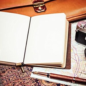 Wanderings Leather Pocket Notebook - Small, Refillable Travelers Journal - Passport Size, Perfect for Writing, Gifts, Travelers, Professionals, as a Diary or Pocket Journal. Small Size - 5.1 x 4 inches