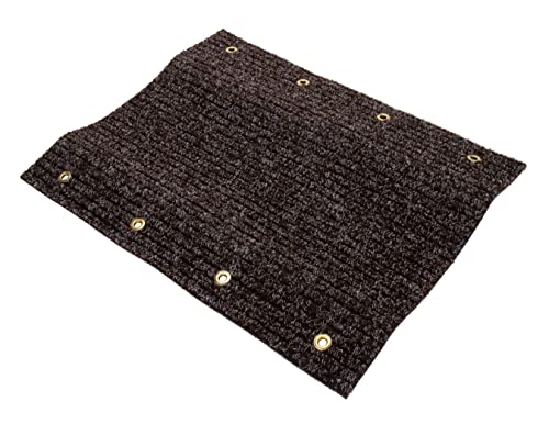 Camco 42955 RV Step Rug ( Premium Wrap Around Double Ribbed , 100% Polyester (18" x 23") - Brown)