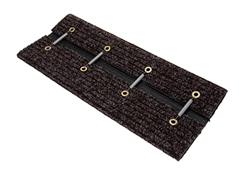 Camco 42955 RV Step Rug ( Premium Wrap Around Double Ribbed , 100% Polyester (18" x 23") - Brown)