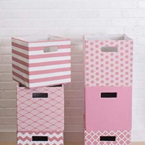 DII Poly-Cube Storage Collection Hard Sided, Collapsible Solid, Large, Rose