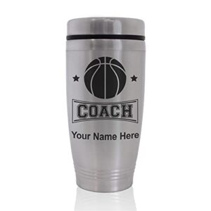 skunkwerkz commuter travel mug, basketball coach, personalized engraving included