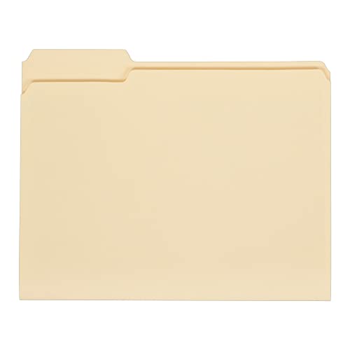 Office Depot File Folders, 1/3 Cut, Letter Size, 30% Recycled, Manila, Pack of 100, 810838