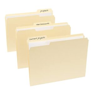 Office Depot File Folders, 1/3 Cut, Letter Size, 30% Recycled, Manila, Pack of 100, 810838