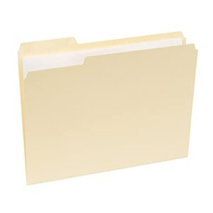 Office Depot File Folders, 1/3 Cut, Letter Size, 30% Recycled, Manila, Pack of 100, 810838