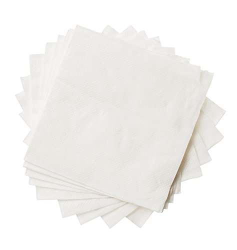 Crystalware, Beverage Paper Napkins, 1 Ply Cocktail Napkin, Bulk Package, White (1000-Napkins)