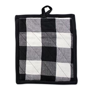 DII Buffalo Check Kitchen Collection, Classic Farmhouse Kitchen Set, Potholder, Black & White, 2 Piece