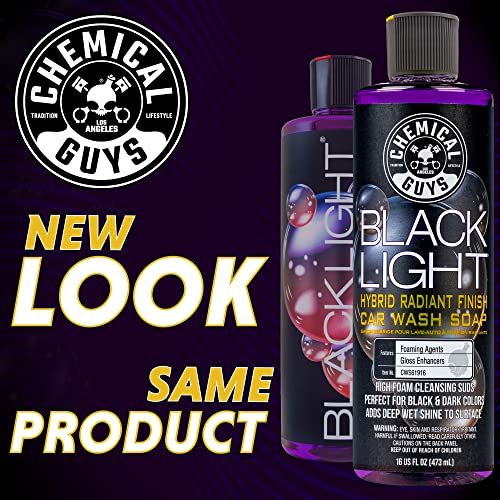 Chemical Guys CWS61916 Black Light Foaming Car Wash Soap(Works with Foam Cannons, Foam Guns or Bucket Washes)Safe for Cars,Trucks,Motorcycles,RVs&More,16 fl oz, Black Cherry Scent(packaging may Vary)